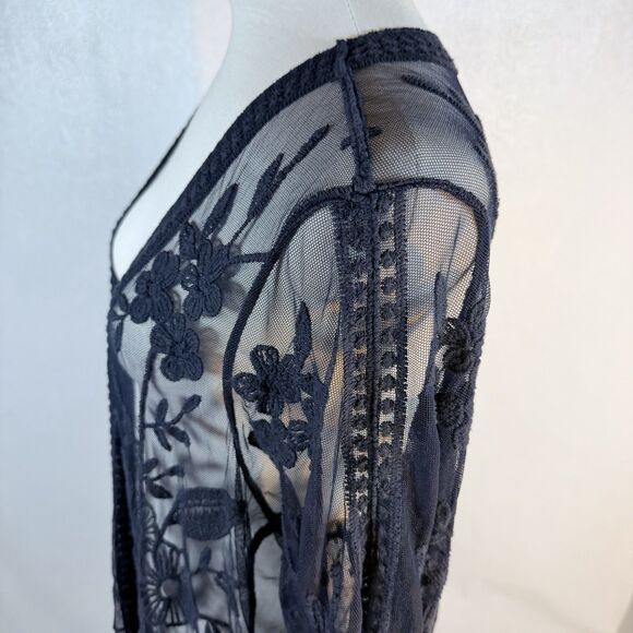 Lane Bryant 18/20 Navy Blue Floral Lace Duster - Picture 8 of 12